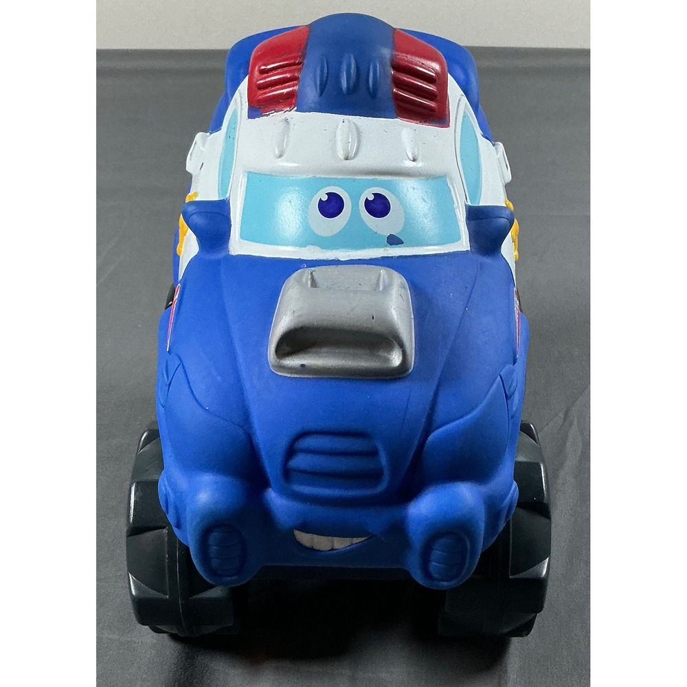 Playskool Wheel‎ Pals Police Car Monster Truck Blue Soft Squeezable Toddler Toy
